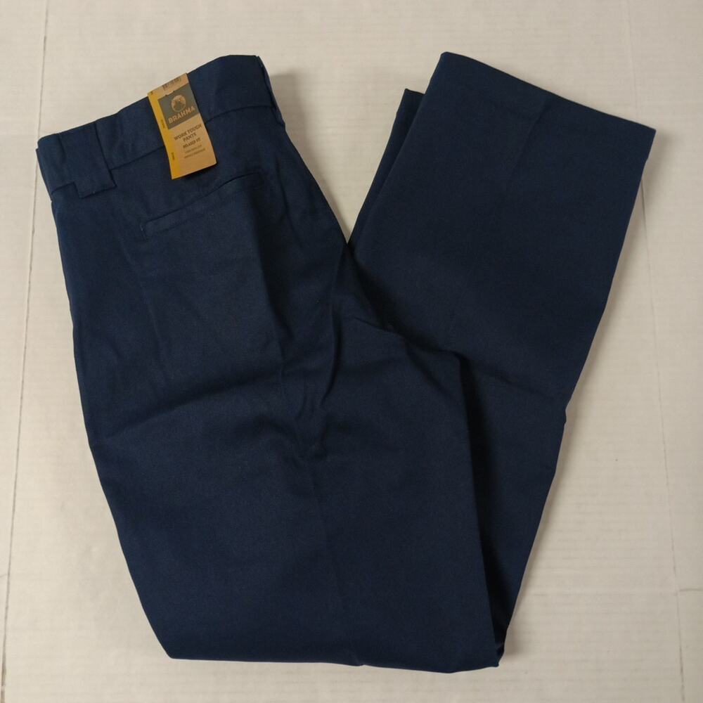 Brahma Men's Work Tough Pants Size 36x32 Blue Relaxed Fit